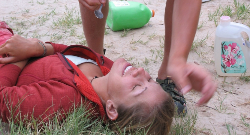 students participate in a wilderness first aid course on a gap year expedition with outward bound